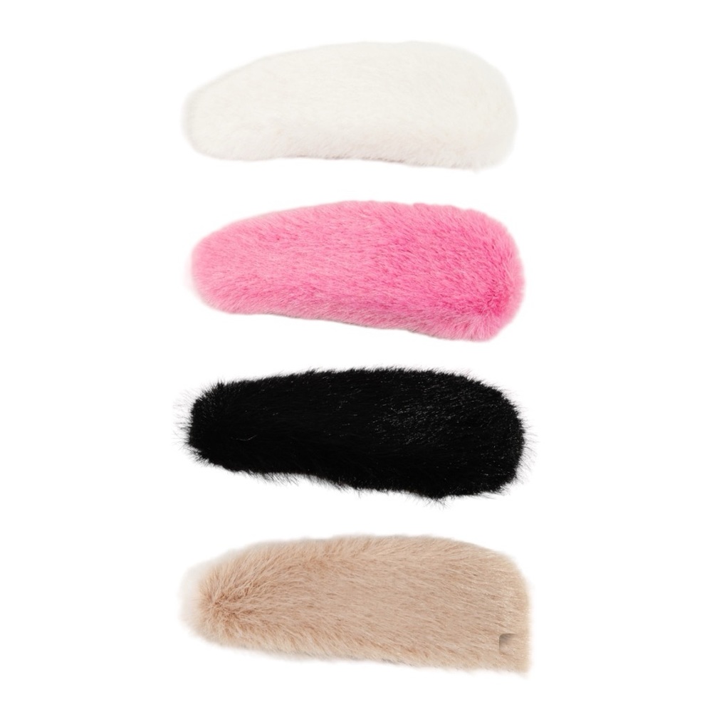 4pcs faux fur hair clips